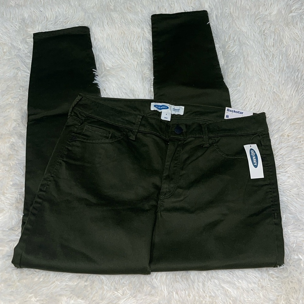 Old Navy Green Rockstar Super Skinny Denim Jeans Pants